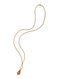 YELLOW GOLD, SAPPHIRE, ENAMEL AND DIAMOND NECKLACE
