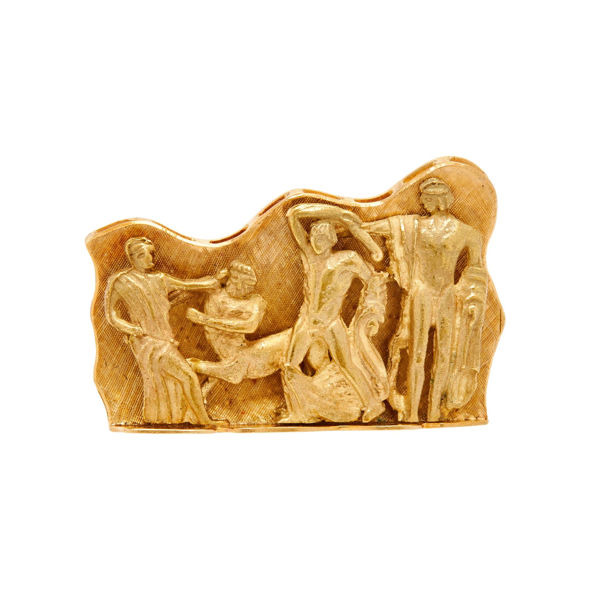 GREEK, YELLOW GOLD BROOCH