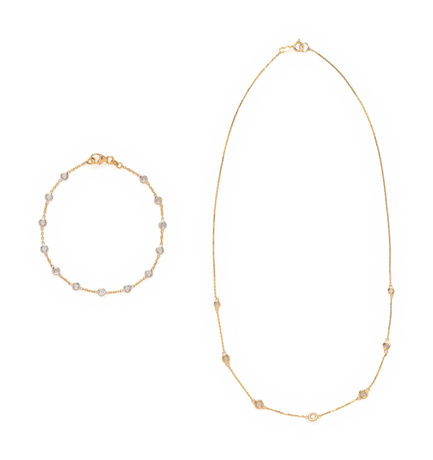 COLLECTION OF YELLOW GOLD AND DIAMOND JEWELRY