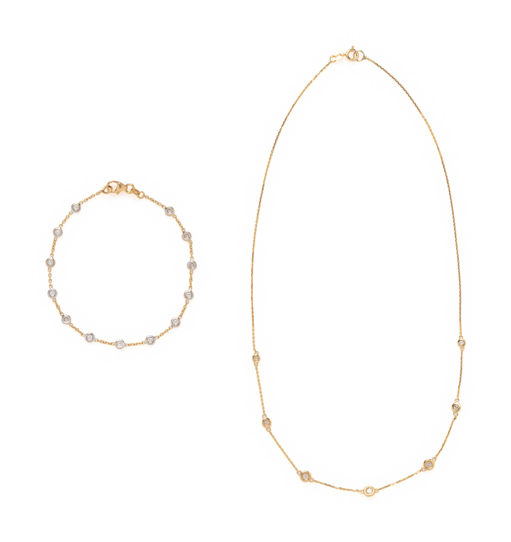 COLLECTION OF YELLOW GOLD AND DIAMOND JEWELRY