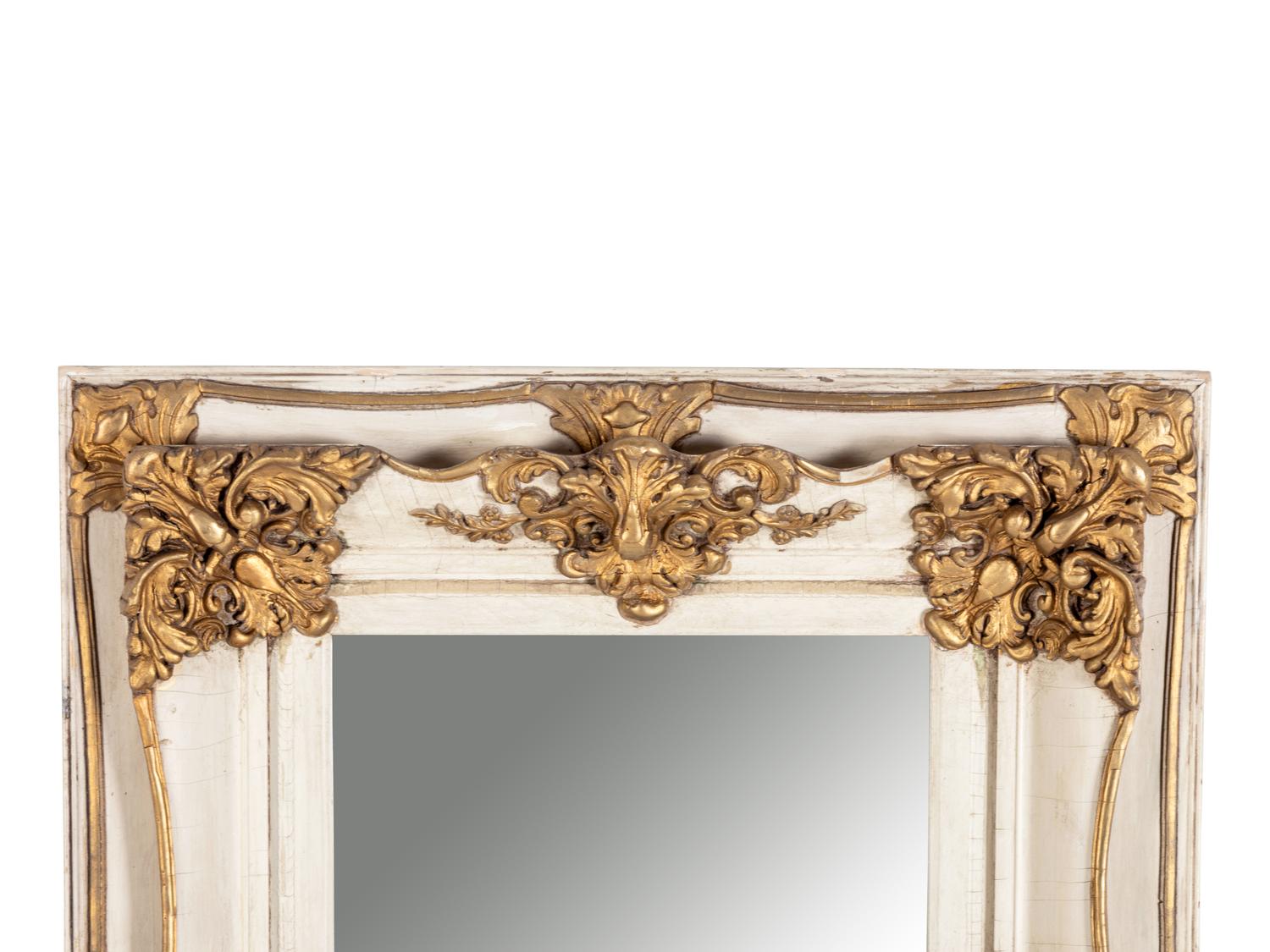 A Contemporary Painted and Parcel Gilt Mirror