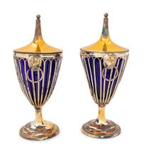 Two Pairs of English Silver-Plate Vases