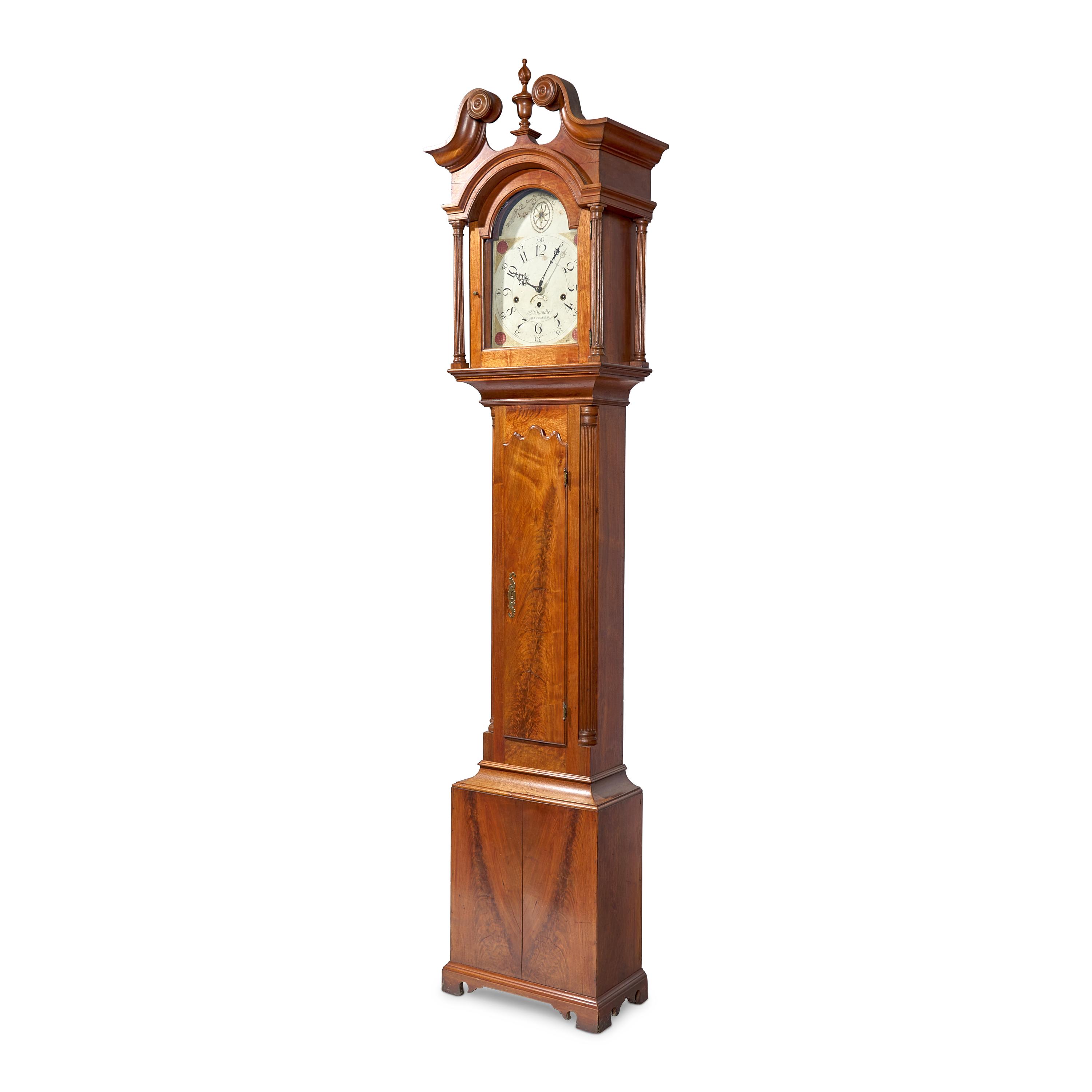 A Southern Federal Walnut Tall Case Clock