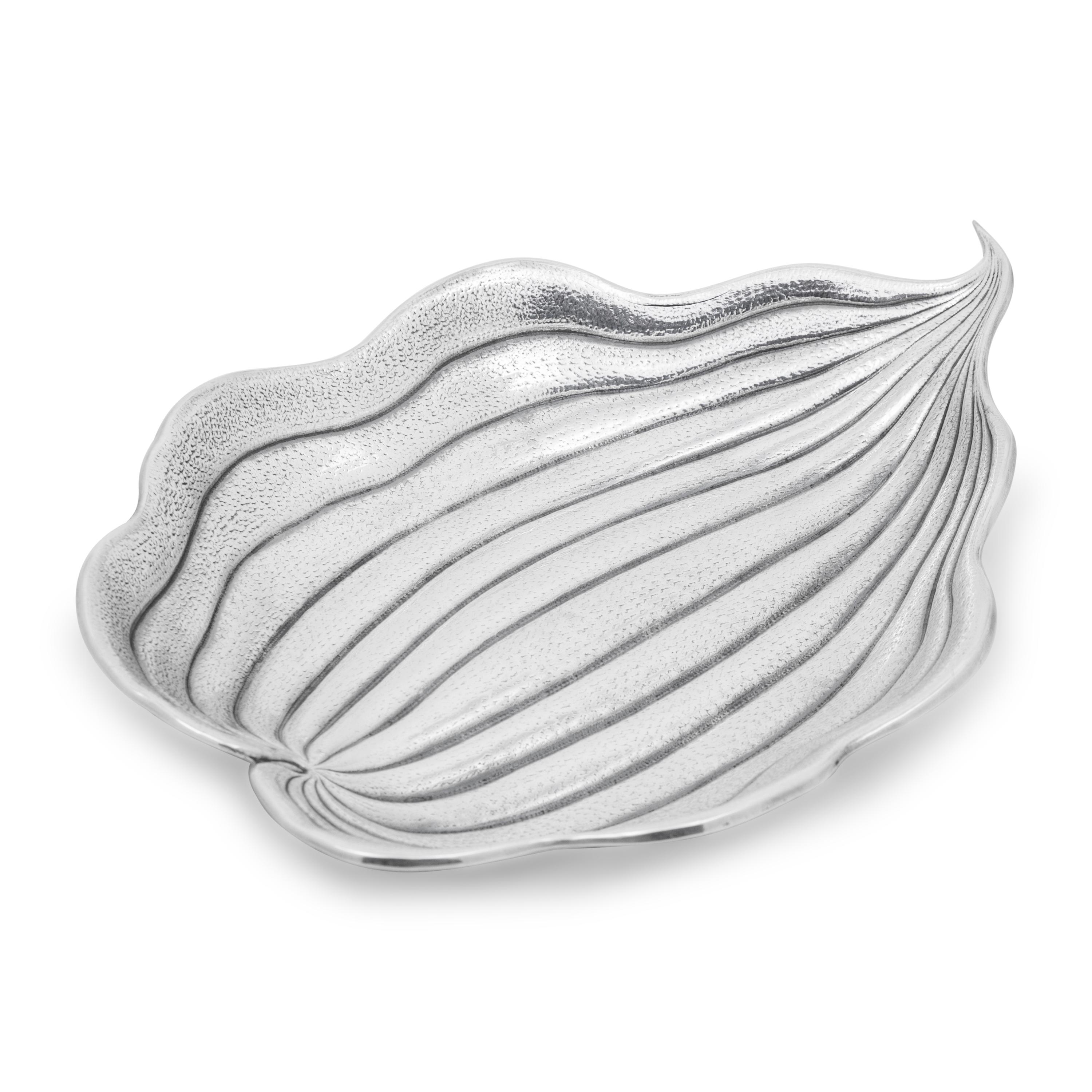 A Buccellati Silver Leaf Form Dish