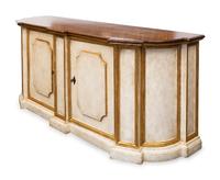 A Painted and Parcel Gilt Sideboard