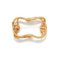 YELLOW GOLD AND SAPPHIRE SNAKE BROOCH