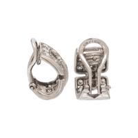 TIFFANY & CO., PLATINUM AND DIAMOND 'DECO' HOOP EARRINGS