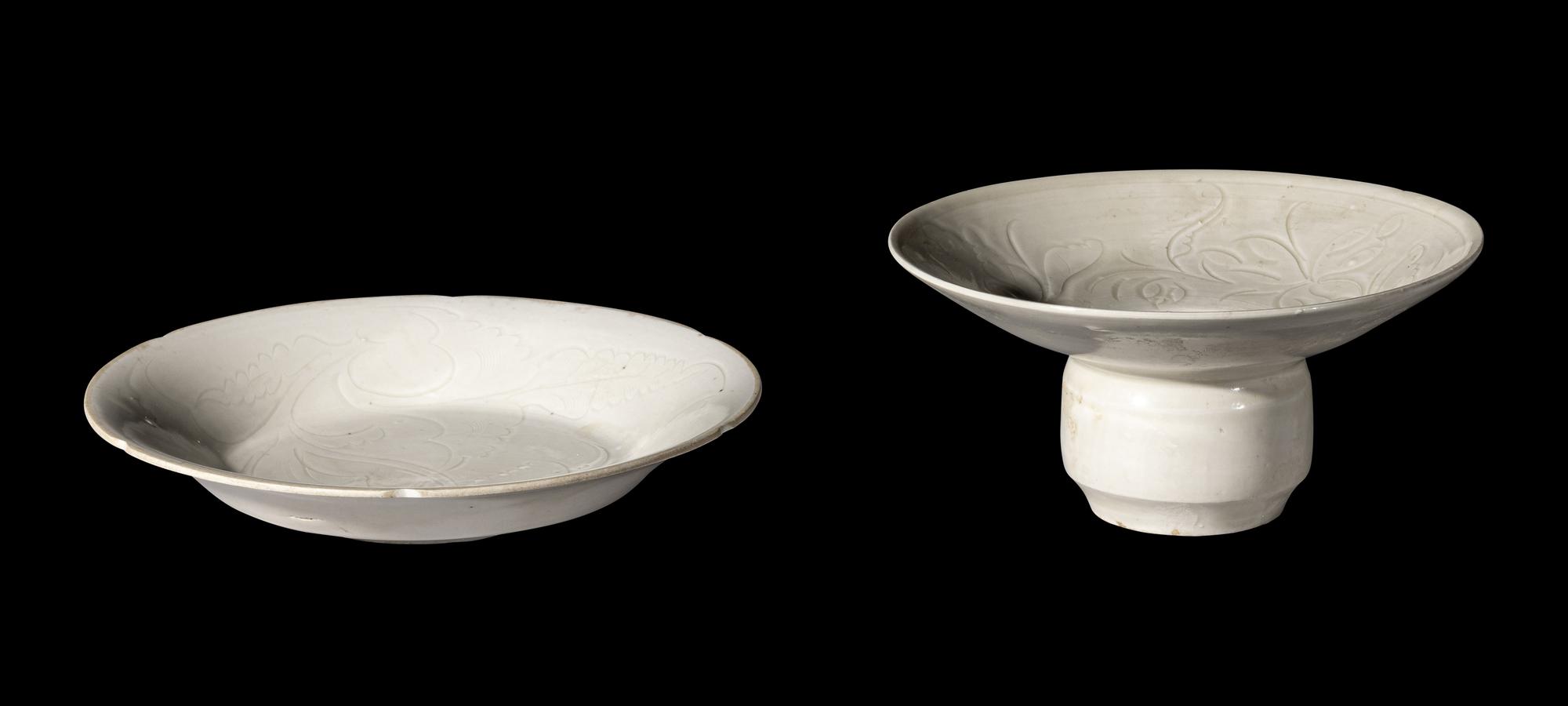 Two Chinese White Glazed Ding Porcelain Wares