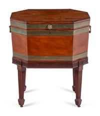 A Regency Brass Mounted Mahogany Octagonal Cellarette
