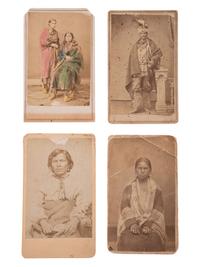 [NATIVE AMERICANS]. A group of 4 CDVs of Iroquois, Sac & Fox, and Winnebago subjects, comprising:
