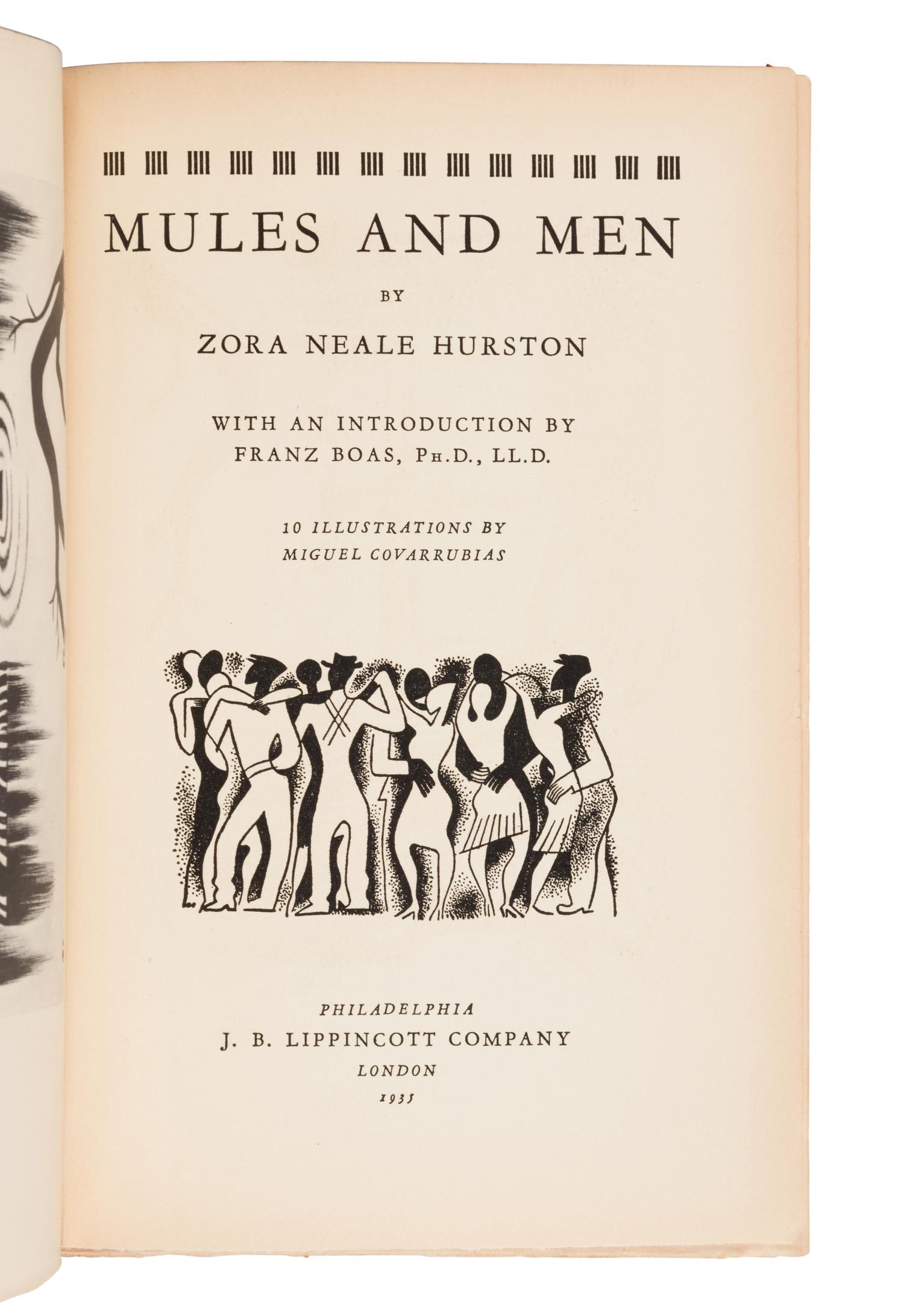 [AFRICAN AMERICAN LITERATURE]. HURSTON, Zora Neale (1891-1960). Mules and Men . Philadelphia: J.B. Lippincott Company, 1935.