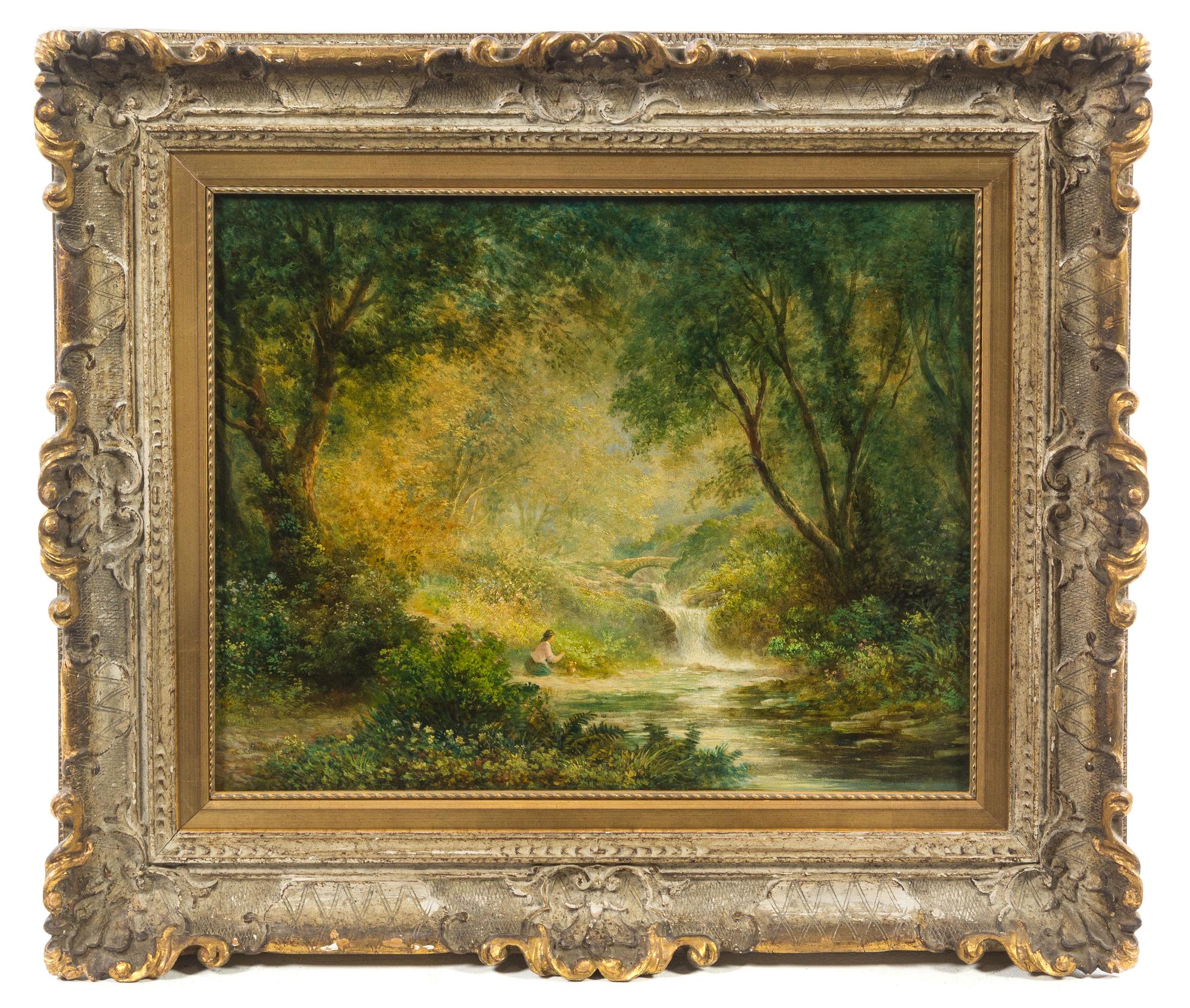 Continental School, (Late 19th century), Forest Landscape with Figure