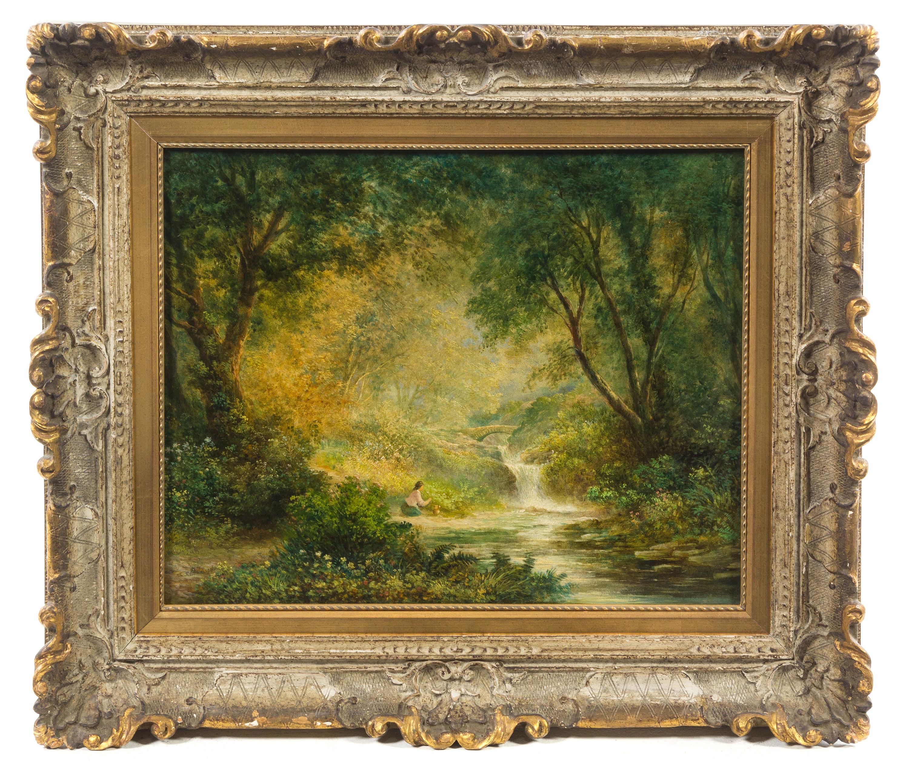 Continental School, (Late 19th century), Forest Landscape with Figure