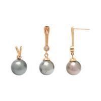 COLLECTION OF CULTURED TAHITIAN PEARL AND DIAMOND JEWELRY