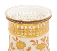 An Aesthetic Movement Gilt Decorated Earthenware Vase