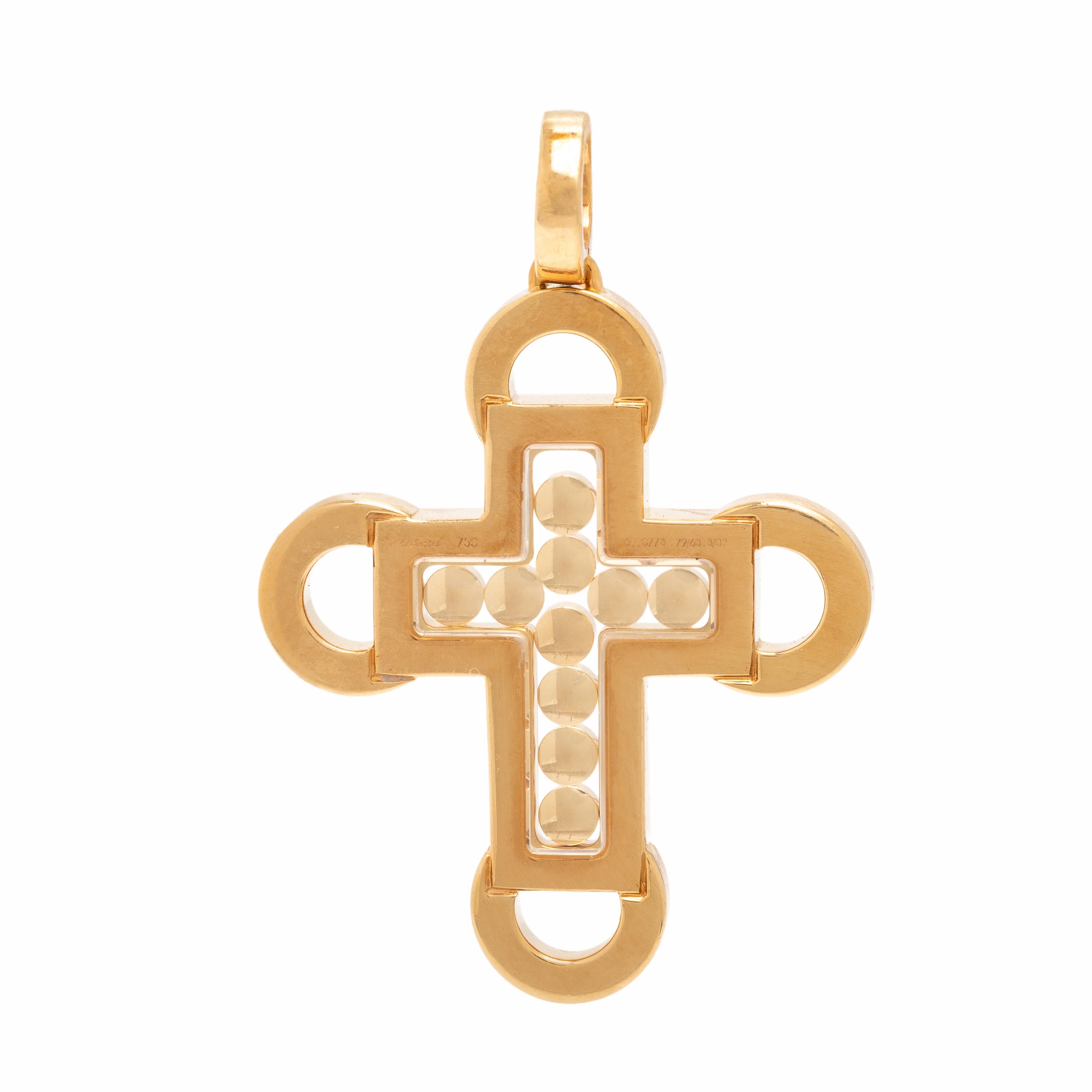 Chopard, Yellow Gold and Ruby Cross Pendant