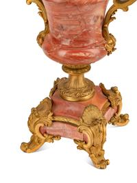 A Pair of French Gilt Bronze Mounted Marble Vases