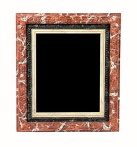 A Pair of Faux Marble Mirrors, Height 40 x width 34 3/4 inches.