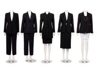 Five Giorgio Armani Ensembles: Two Skirt Suits, Two Pant Suits, One Jacket and Shell