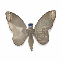 MARIANNE HUNTER, MULTIGEM AND ENAMEL BUTTERFLY PENDANT