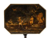 A Regency Black and Gilt-Japanned Tilt-Top Tea Table