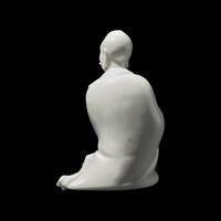 A Chinese Blanc de Chine Figure of Bodhidharma, Possibly 18th/19th Century 或爲清中期 德化白瓷達摩坐像