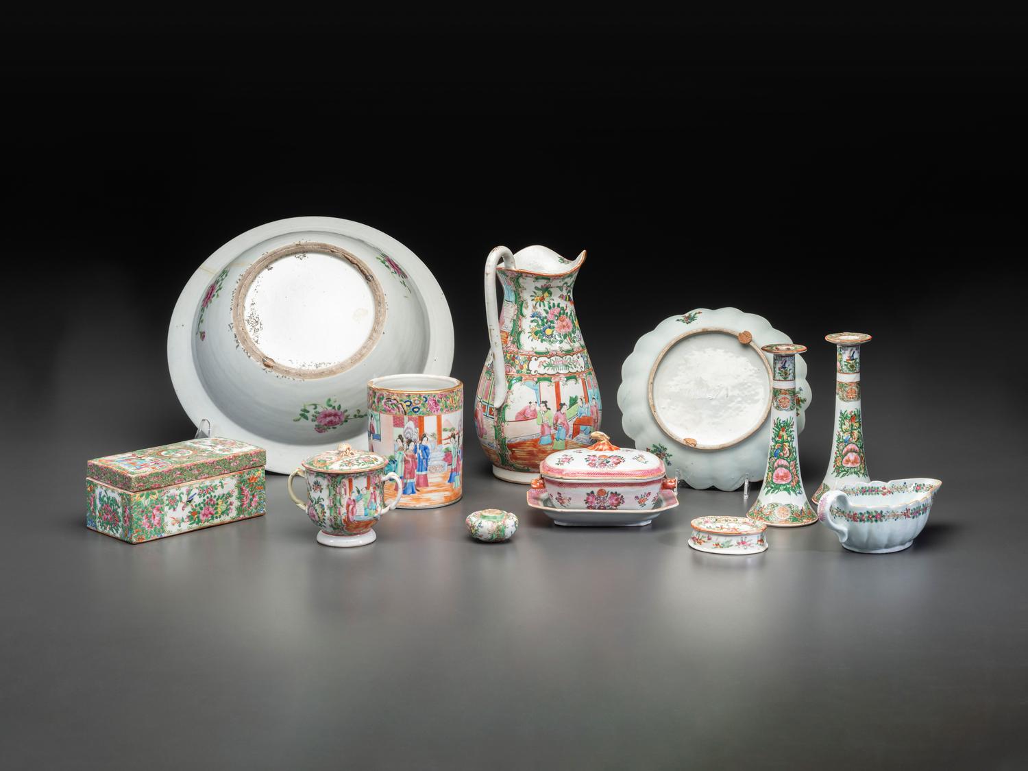 A Collection of Chinese Export Rose Medallion and Famille Rose Porcelain