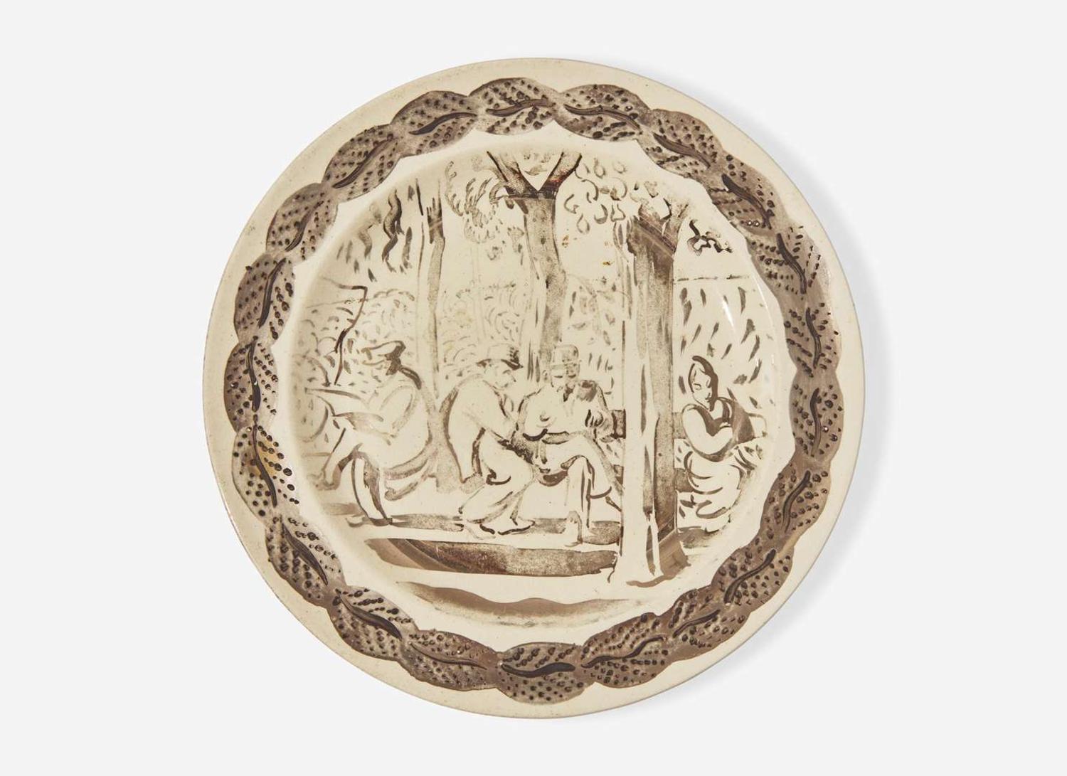 A Wedgwood Thérèse Lessore Decorated Queensware Plate, UK, circa 1921