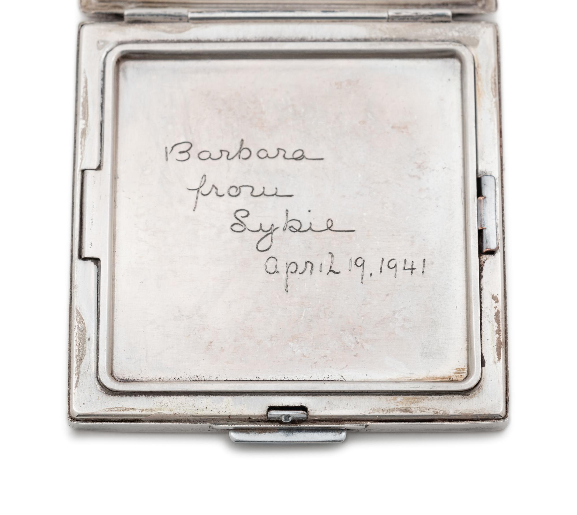 A Tiffany & Co. Silver, 14-Karat Gold and Gemstone-Inset Compact