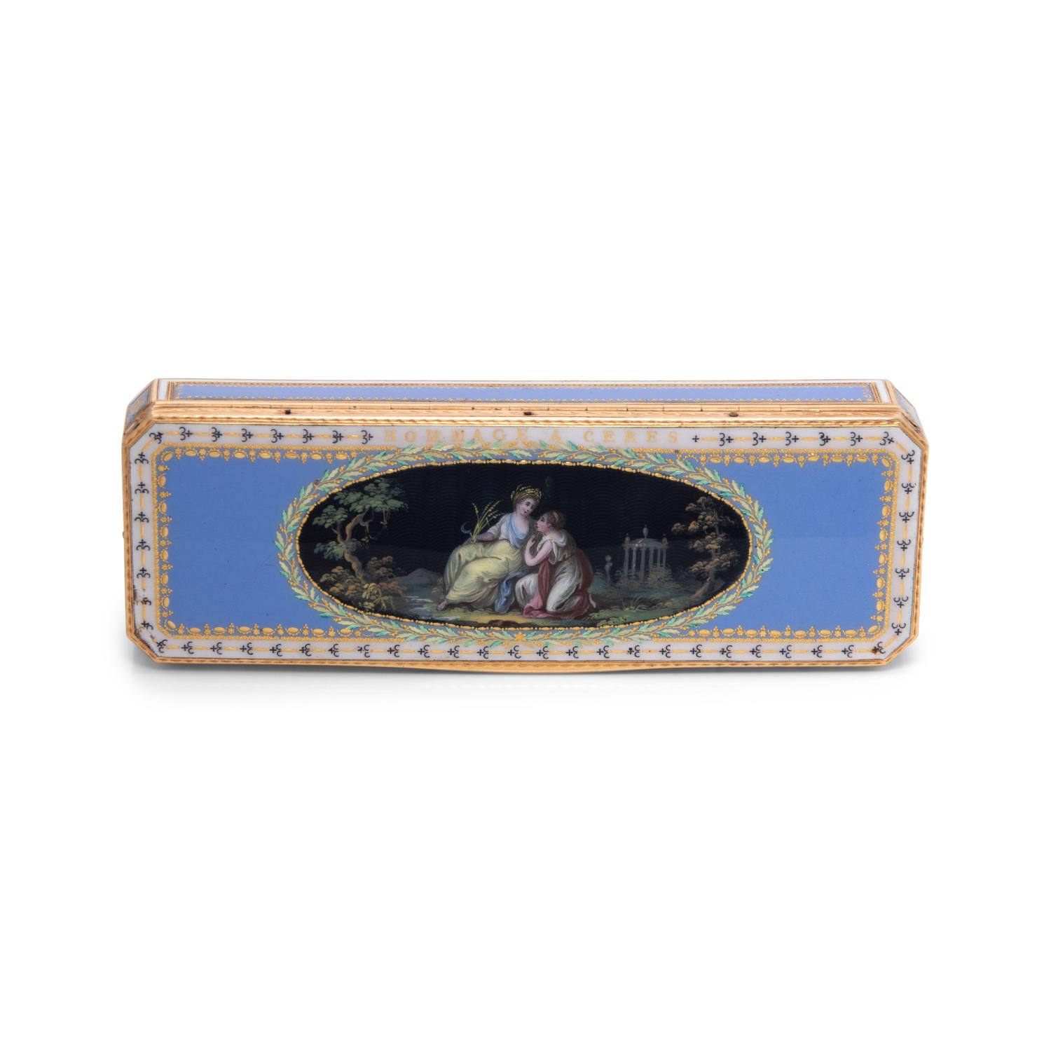 A Gold and Enamel Toothpick Holder