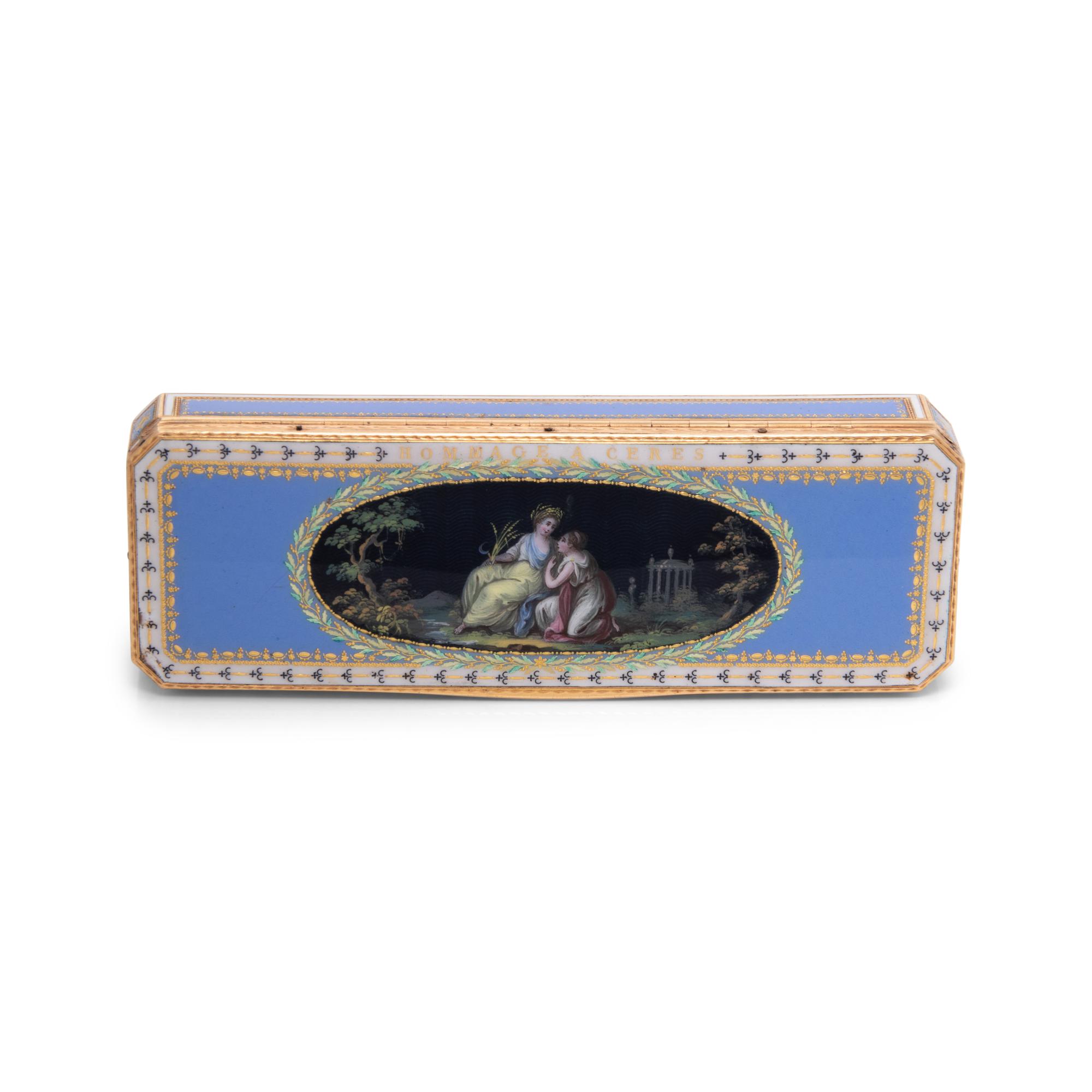 A Gold and Enamel Toothpick Holder