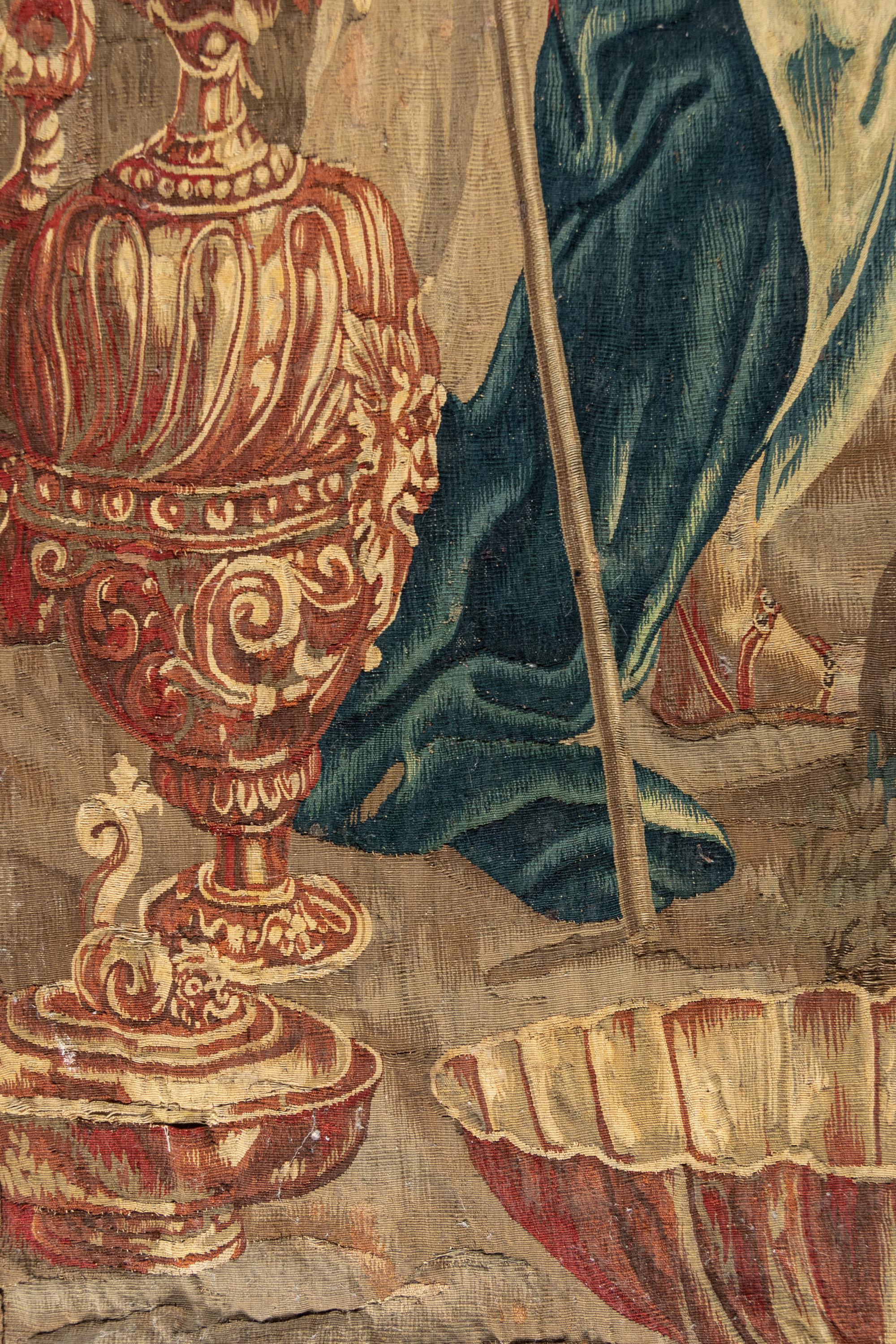 A Continental Wool Tapestry Depicting Pallas Athena