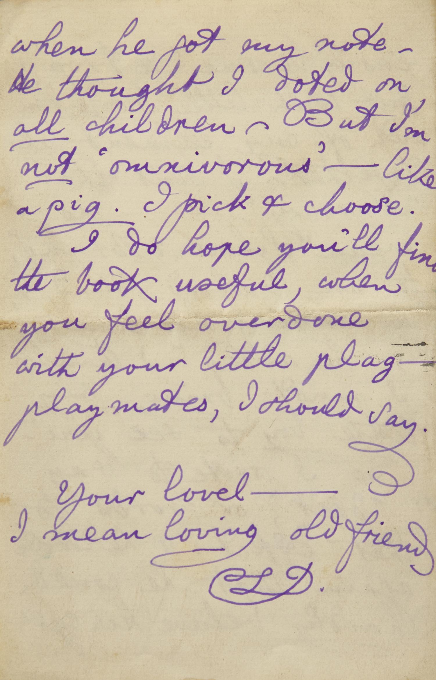 [Literature] Carroll, Lewis (Charles Lutwidge Dodgson). Autograph Letter, signed