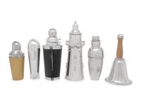 A Group of Six Cocktail Shakers