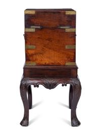 A Regency Brass Mounted Mahogany Cellarette