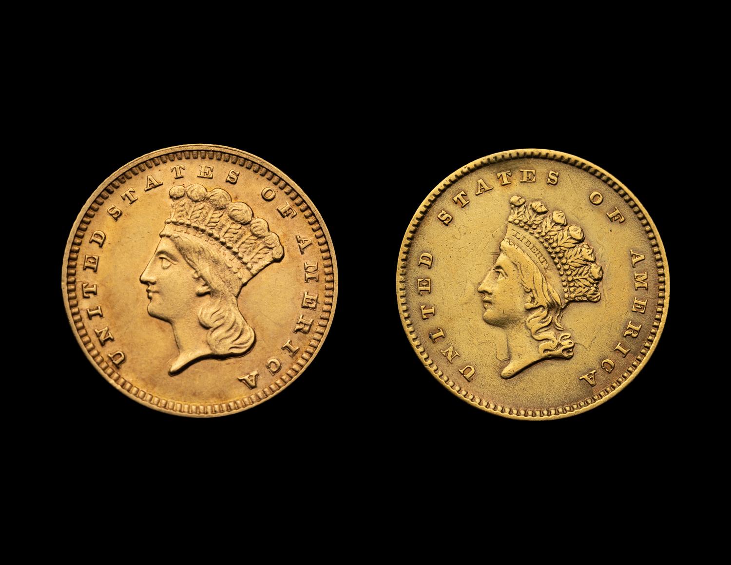 Two Indian Princess $1 Gold Coins