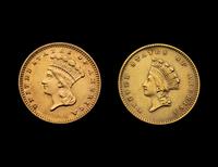 Two Indian Princess $1 Gold Coins