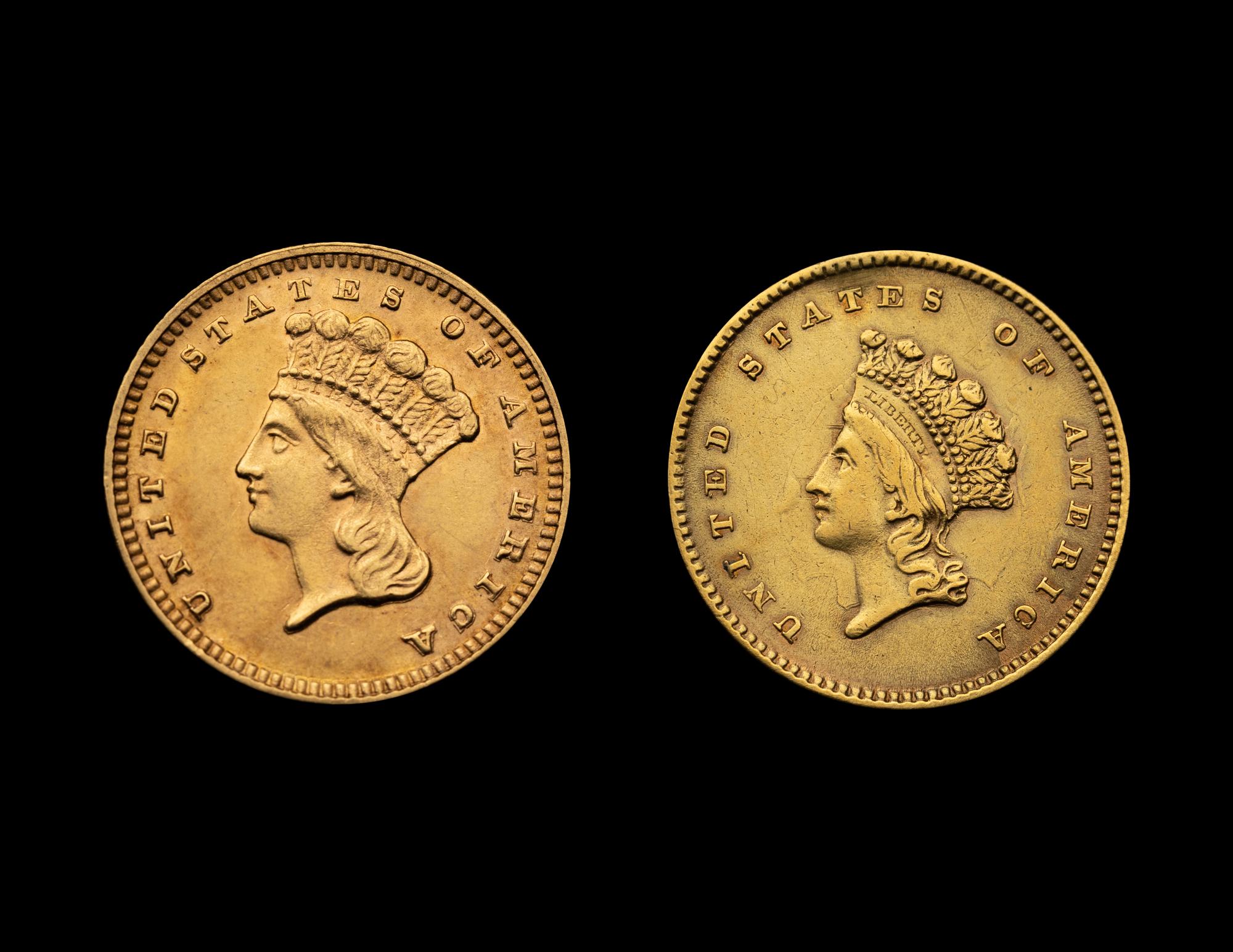 Two Indian Princess $1 Gold Coins