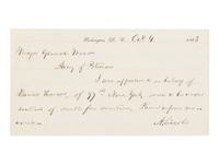 LINCOLN, Abraham (1809-1865). Autograph letter, signed ("A. Lincoln") to Major General George Meade. Washington, D.C., 4 October 1863.