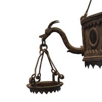 A Wrought Iron Light Fixture 47" W x 47" D x 77" H — Italy, 19th Century