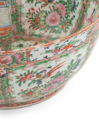 A Chinese Export Rose Medallion Porcelain Punch Bowl