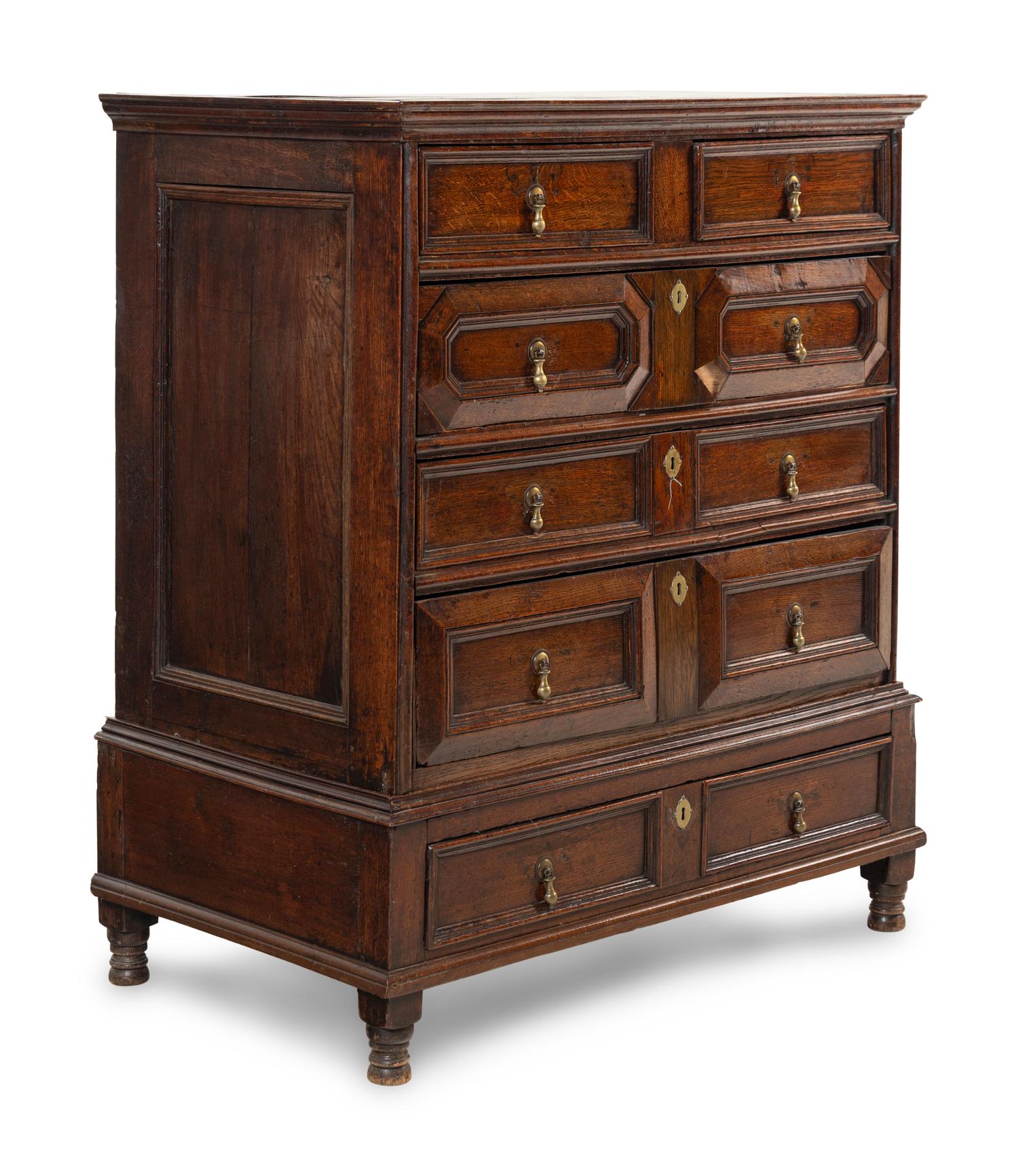 A Charles II Oak Chest of Drawers