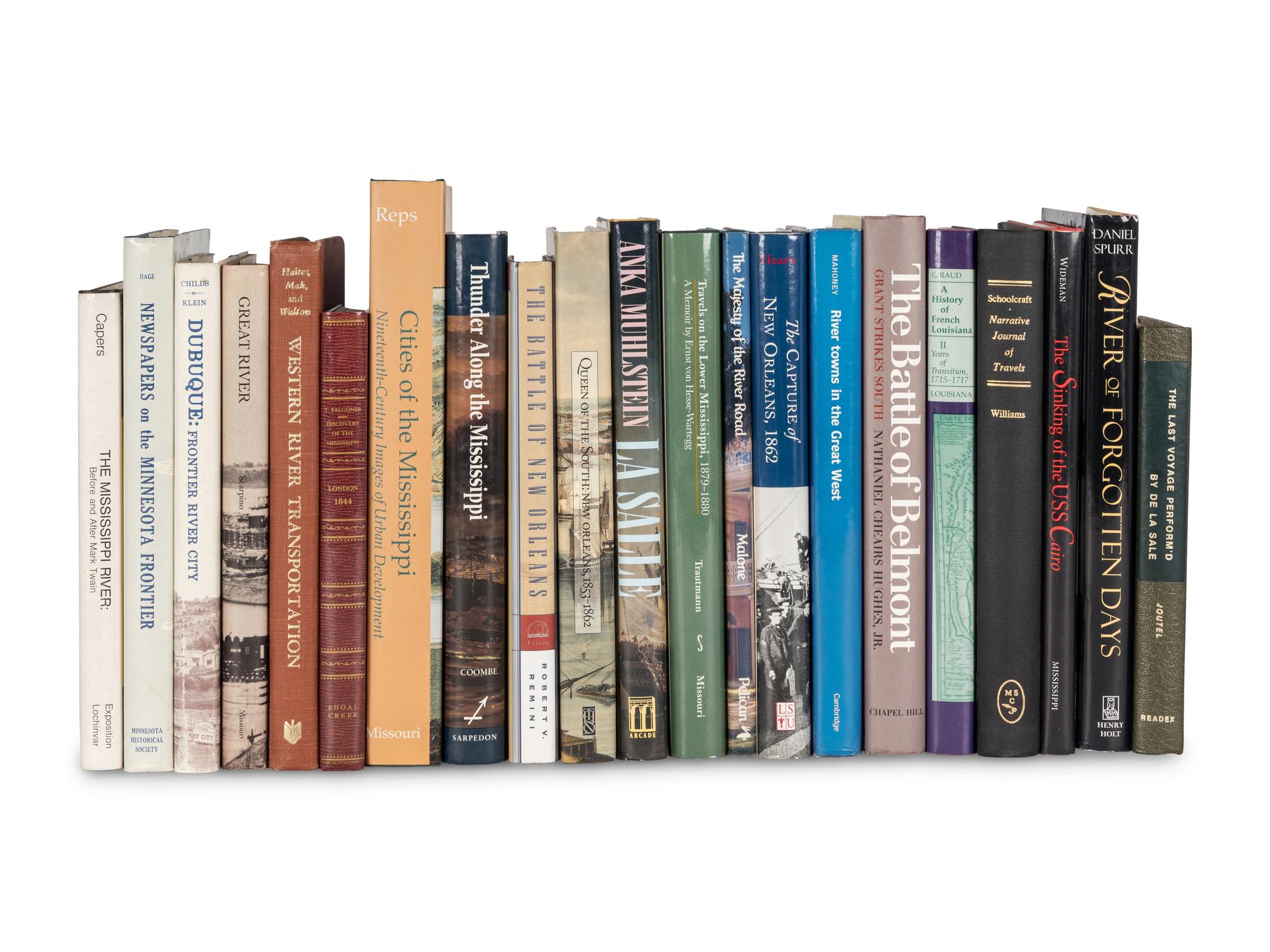 [MISSISSIPPI RIVER REFERENCE]. A group of 280 modern reference works, including: