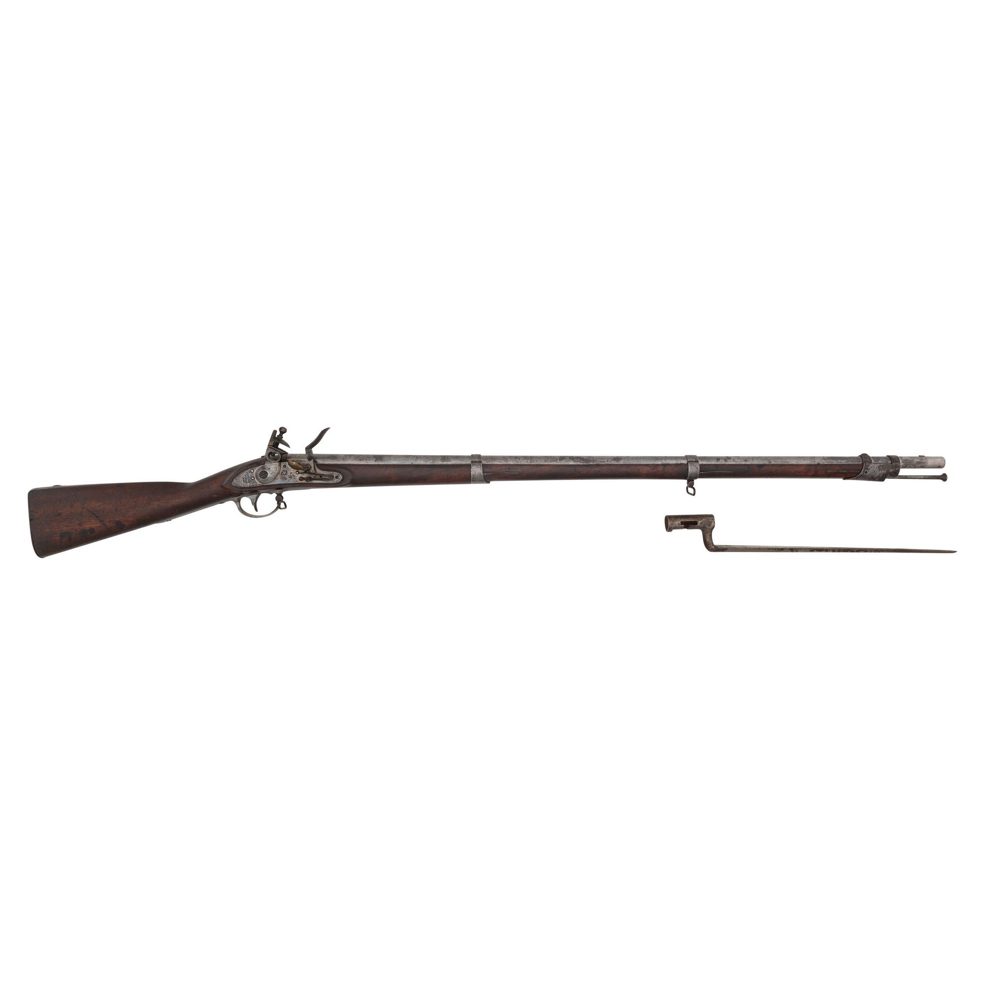 U.S. Model 1822/28 (1816 Type III) Flintlock Musket by Springfield with Bayonet