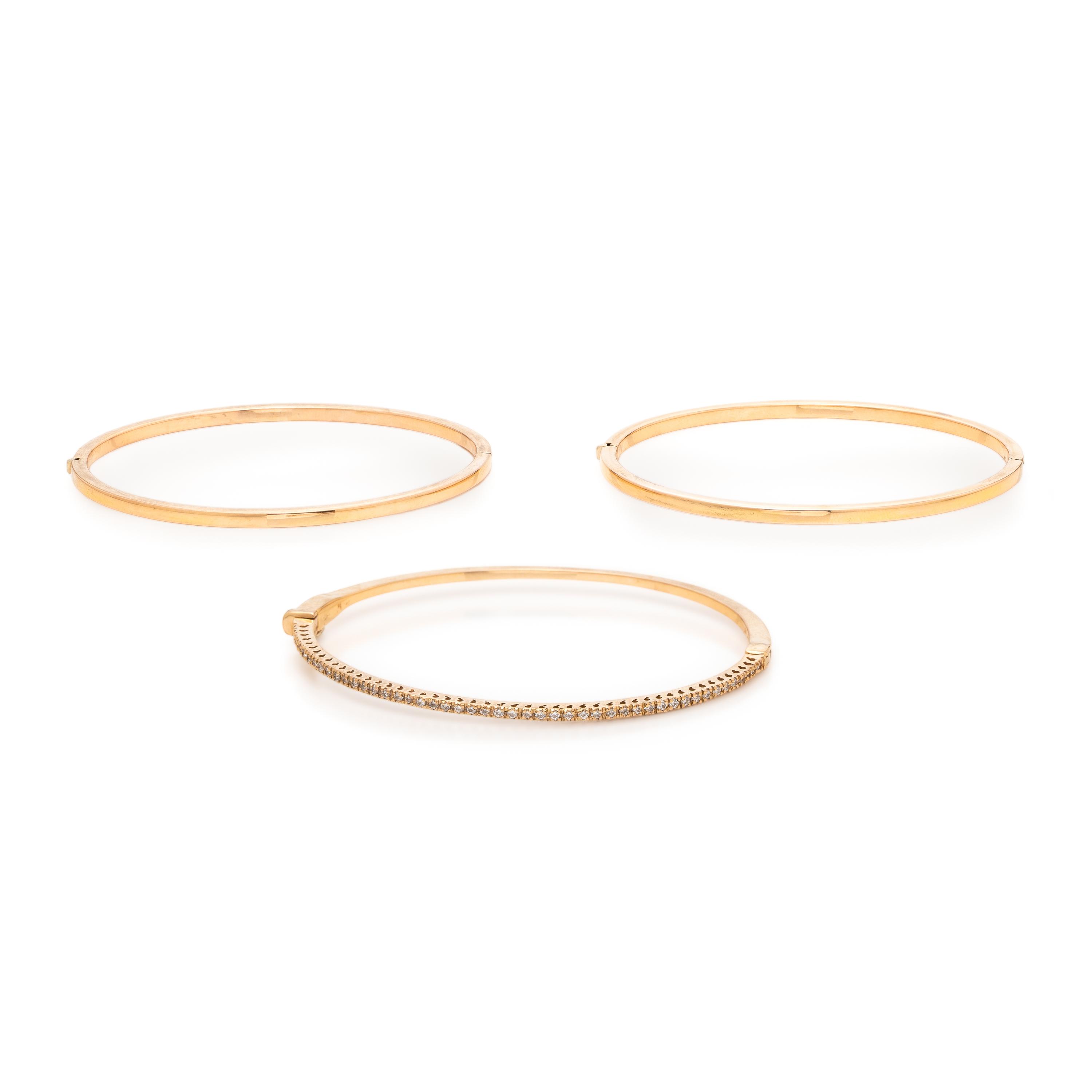Collection of Rose Gold Bangle Bracelets