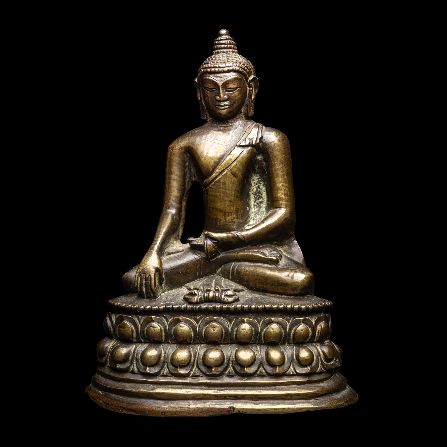 A Sino-Tibetan Bronze Buddha, 18th-19th Century 十八-十九世紀 銅坐佛