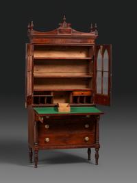 A Federal Carved and Figured Mahogany Lady's Writing Desk