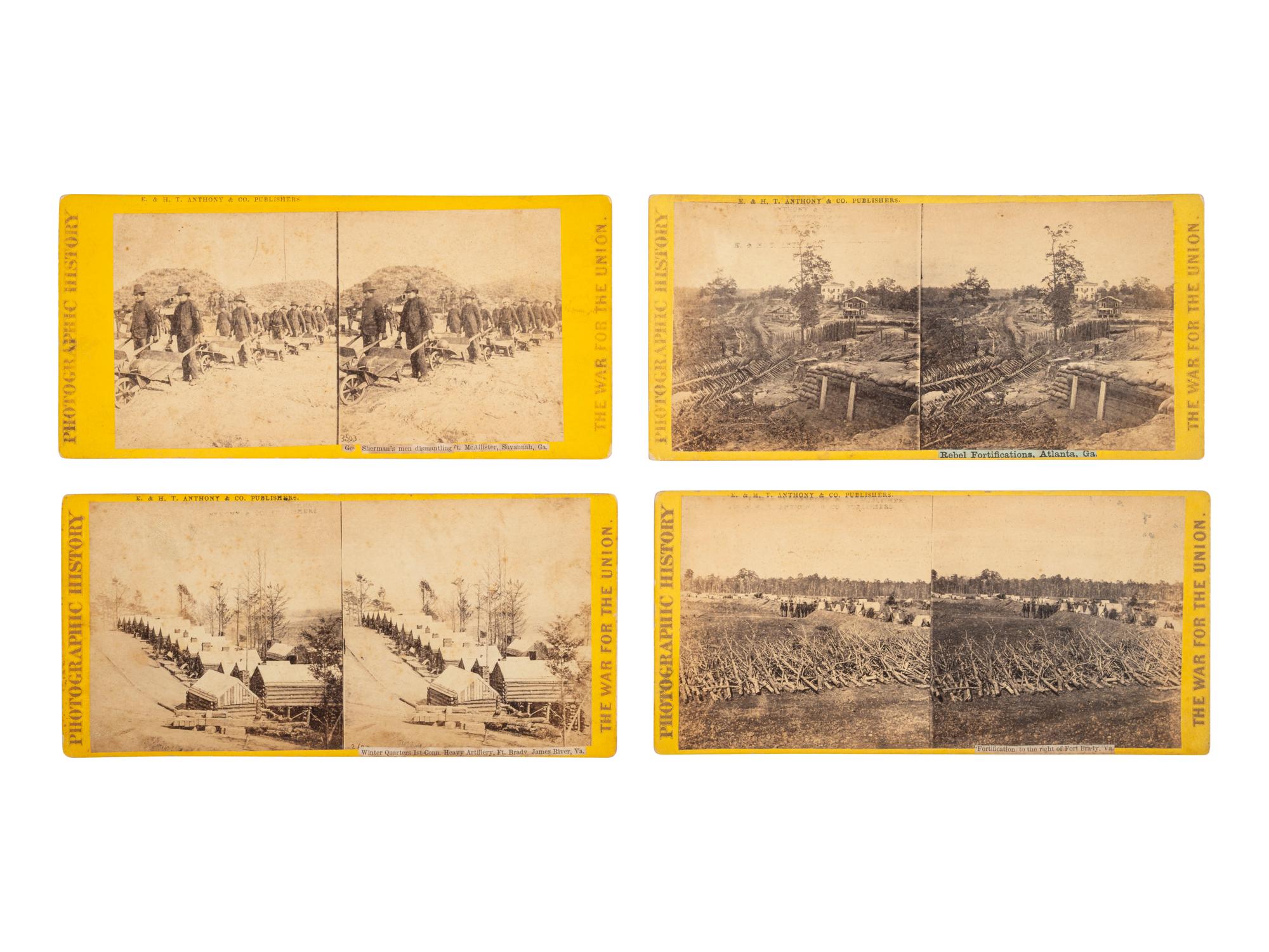 [CIVIL WAR]. 15 stereoviews ft. breastworks and fortifications. New York: E. & H. T. Anthony & Co.