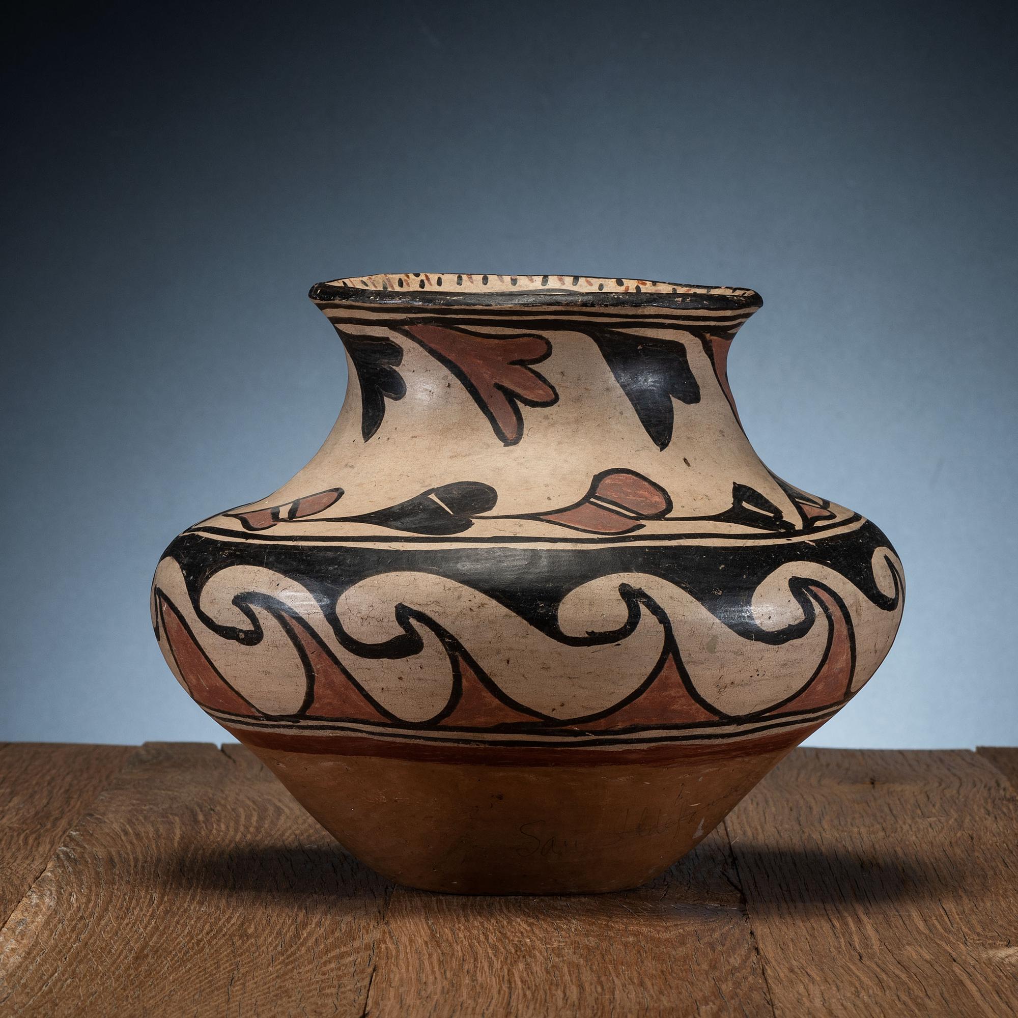 San Ildefonso Polychrome Pottery Jar