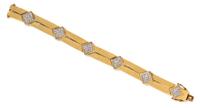 A Yellow Gold and Diamond Bracelet, 37.20 dwts.